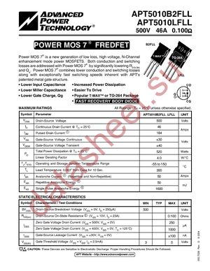 APT5010LFLLG datasheet  